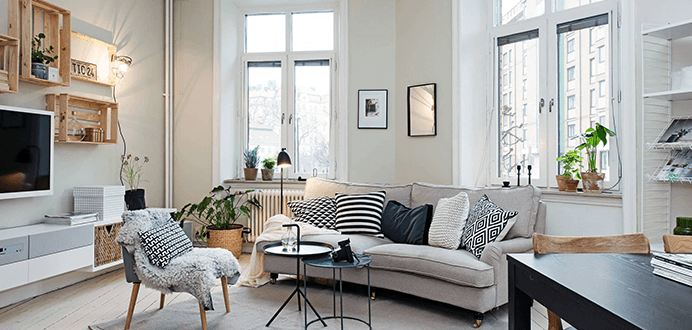 Obývák ve skandinávském stylu inspirace